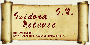 Isidora Milević vizit kartica